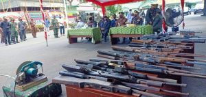 Korem 152 Babullah Ternate Musnahkan Ratusan Senjata