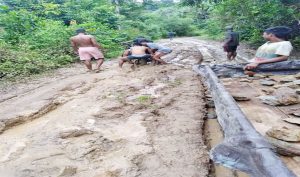 Butuh Perhatian Pemerintah Jalan di Sanana Rusak Parah