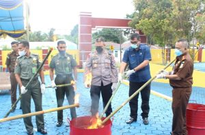 Kajari Tidore Berhasil Musnahkan Barang Bukti Narkotika Dan Obat-Obatan