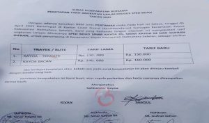 Tarif Speedboat Naik Tanpa Persetujuan Dishub Halsel