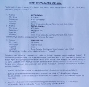 Tak Bayar Gaji BPD, Kades Tutupa Bacan Timur Dipolisikan