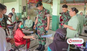 HUT TNI ke 78,Yonif 732/Banau dan PMI Gelar Donor Darah