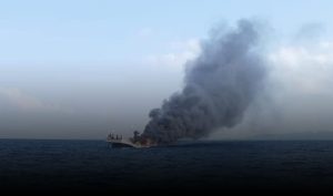 KM Mina Maritim Bersama 13 ABK Terbakar di Perairan Halsel