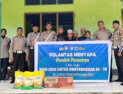 HUT Lantas Ke 70, Polres Sula Gelar Bakti Sosial ke Pondok Pesantren Wailau