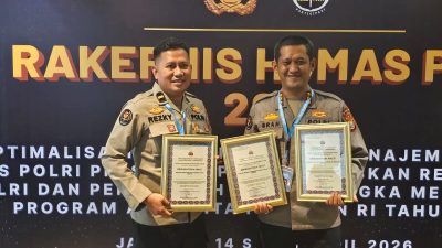 Rakernis Humas Polri, Bidhumas Polda Malut Raih Tiga Penghargaan