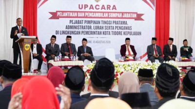 Lantik 56 Pejabat, Walikota Tidore: Kami Butuhkan Kerja Nyata dan Tegas