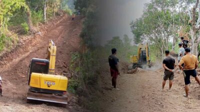 Susah Angkut Hasil Pertanian, Warga Mafututu Tidore Patungan Bangun Jalan