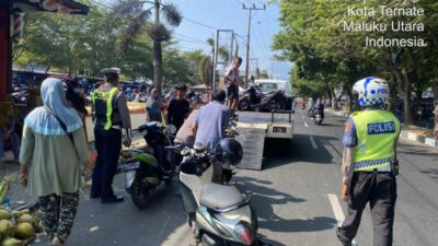 Parkir Liar Ditertibkan, Satlantas Polres Ternate Ajak Patuhi Aturan Lalulintas